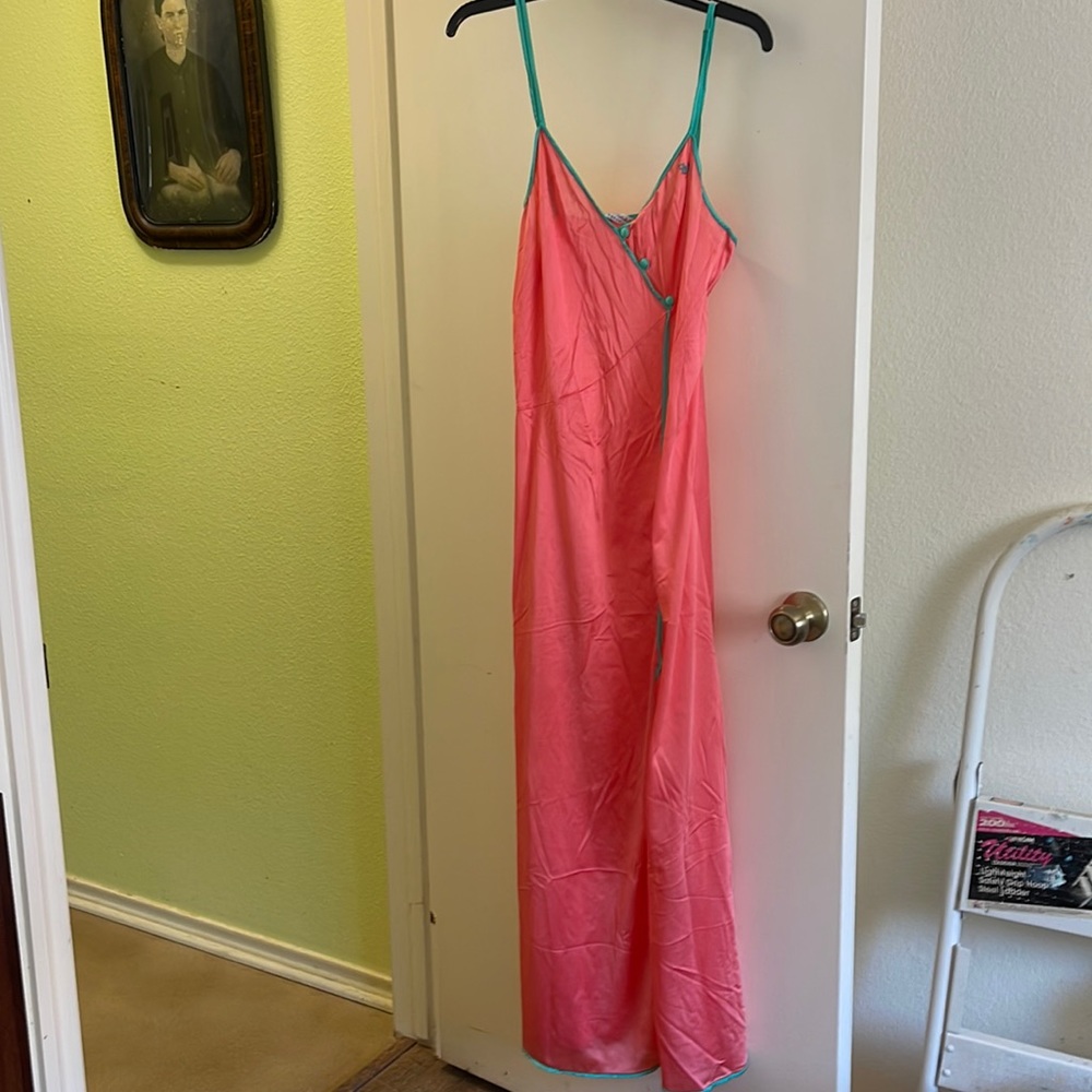 Vintage DVF Diane Von Furstenburg Nylon Long Nightgown M